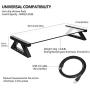 Mufti-Function USB 2.0 Monitor Stand Riser Tempered Glass Computer Screen Stand with Keyboard Storage Space, Fast Charging and External Power Supply (Transparent)