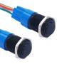 mxuteuk 16mm High Round Cap Latching Push Button Switch 1 NO 1 NC SPDT ON/Off Black Metal Shell with 12v Green LED Ring with Wire Socket Plug Suitable for 5/8'' Mounting Hole GL-16-O-B-G