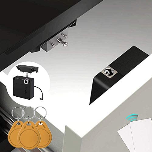 Electronic Cabinet Lock, Hidden DIY RFID Lock Electronic Cabinet Lock ， RFID Card/Tag Card/Induction Swipe Card to Unlock,for Wooden Cabinet Drawer Locker Cupboard