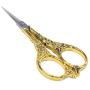BIHRTC Vintage European Style Scissors Stainless Steel for Cross Stitch Cutting Embroidery Sewing Handcraft Craft Art Work DIY Tool(Gold)