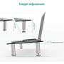WALI Tempered Glass Monitor Riser Desktop Stand Height Adjustable Table Top for Flat Screen LCD LED TV, Laptop, Notebook, Display (GTT001B), Black