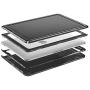 Speck 13'' Macbook Pro w/without Touch Bar Presidio Clear Case, IMPACTIUM 4-Foot Drop Protected Macbook Case that Resists UV Yellowing with On-The-Go Protection, Black