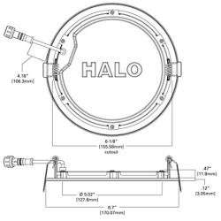 Halo HLB6099FS1EMWR HLB 6 in. Selectable CCT New Construction or Remodel Canless Kit Recessed Integrated LED, White