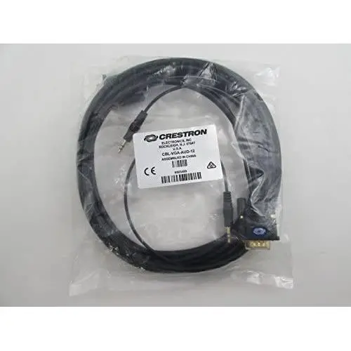 Crestron NEW CBL-VGA-AUD-12 Certified Computer VGA Interface Cable w/Audio 12 ft
