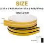 Weather Stripping for Doors-4 Rolls, 1/4 Inch Wide X 1/8 Inch Thick Total 52 Feet Long, High Density Adhesive Foam Tape Window Insulation Gasket Tape (13ft x 2 Rolls Black+13ft x 2 Rolls White)
