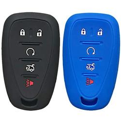 Qty(2) Alegender Silicone 5-Btn Smart Key Cover Fob Case Skin Remote Jacket Protector for Chevrolet 2017 2018 2019 Chevy Malibu Camaro Sonic Cruze Volt Equinox HYQ4EA