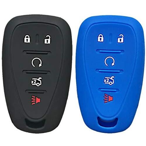 Qty(2) Alegender Silicone 5-Btn Smart Key Cover Fob Case Skin Remote Jacket Protector for Chevrolet 2017 2018 2019 Chevy Malibu Camaro Sonic Cruze Volt Equinox HYQ4EA