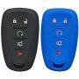 Qty(2) Alegender Silicone 5-Btn Smart Key Cover Fob Case Skin Remote Jacket Protector for Chevrolet 2017 2018 2019 Chevy Malibu Camaro Sonic Cruze Volt Equinox HYQ4EA