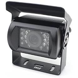 Pyle PLCMTR5 Weatherproof Rearview Backup Camera for Bus, Truck, Trailer and Van (Night Vision Cam, Dual DC 12-24V), Silver/Black