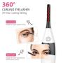 Heated Eyelash Curler, 2021 Upgraded 8s Quick Heat Mini Electric Eyelash Curler USB Rechargeable Lashes Comb with 4 Temperature Gears & LED Display for Women Girl - 24H Long-Lasting Curling!