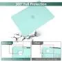 Batianda for MacBook Air 13 Case 2020 2019 2018 A2337 M1A2179 A1932, Plastic Hard Shell Case with Keyboard Cover for Mac Air 13 inch with Touch ID, C-Matte Green