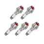 VictorsHome Indicator Light 12V DC Red 5/16 Inch 8mm Metal Shell Panel Mount Signal Pilot Dash Directional Lights 5 Pack