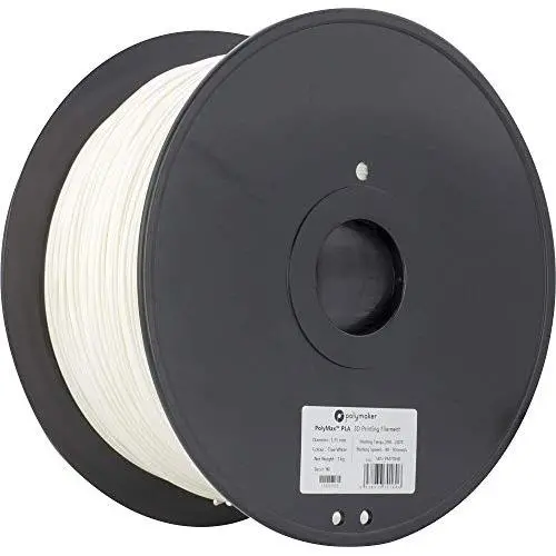 Polymaker PolyMax PLA 3D Printer Filament White (1.75mm, 3 kg). Fits Most FDM Printer