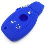Ezzy Auto Black and Blue Silicone Rubber Key Fob Case Key Covers Key Jacket Skin Protectors fit for Mercedes Benz A B C E G R S Class