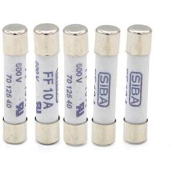 5Pcs FF10A 600V Very Fast Acting 10A Multimeter Fuse Brass, Nickel-Plated Fuse 6.3 x 32mm