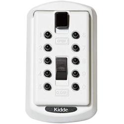 Kidde AccessPoint 001413 KeySafe Original Slimline Push Button Combination Permanent Key Lock Box, 2-Key, White