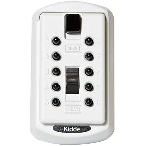 Kidde AccessPoint 001413 KeySafe Original Slimline Push Button Combination Permanent Key Lock Box, 2-Key, White
