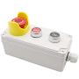mxuteuk 1NC Stop, 1NO Start Red Black Sign Waterproof IP65 Momentary Push Switch, 2NC Red Mushroom Emergency Stop Button 10A 600V, IP67 ABS Box Station BOX-03-Start/Stop