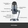 Blue Yeti Nano Professional Condenser USB Microphone with Multiple Pickup Patterns & No-Latency Monitoring for Recording and Streaming on PC & Mac - Shadow Grey