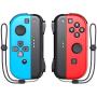 KDD Joy-Pad Controller Compatable with Nintendo Switch (L/R) Joy Controller Replacement - Neon Red/Neon Blue