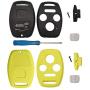 BINOWEN 3+1 Buttons Replacement For Key Fob Shell Keyless Entry Remote Honda Key Fob Case With Screwdriver Fit For Honda 2008-2012 Accord 2006-2013 Civic EX 2009-2015 Pilot (1 Yellow+1 Black)