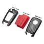 TANGSEN Flip Key Fob Case for Buick Encore Chevrolet Equinox Orlando Sonic Spark Trax GMC Terrain 3 4 Button Keyless Entry Remote Personalized Cover Plastic Carbon Fiber Pattern Red Silicone