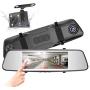 Pruveeo D700 7-Inch Touch Screen Backup Camera Dash Cam Front and Rear Dual Channel with Rear View Reversing Camera