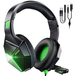 Mpow EG10 Gaming Headset for PS4, PC, Xbox One,Switch -7.1 Surround Sound Headset with Microphone,Noise Cancelling,LED Light,Soft Earmuffs,Gaming Headphone with Microphone for PC Headset,Ps4 Headset