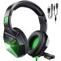 Mpow EG10 Gaming Headset for PS4, PC, Xbox One,Switch -7.1 Surround Sound Headset with Microphone,Noise Cancelling,LED Light,Soft Earmuffs,Gaming Headphone with Microphone for PC Headset,Ps4 Headset
