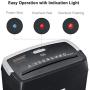 Bonsaii 6-Sheet Cross-Cut Paper Shredder, Shredders for Small Office & Home Use,4-Minute Continuous Running Time, 3.4 Gallons Wastebasket, Grey(C204-C)