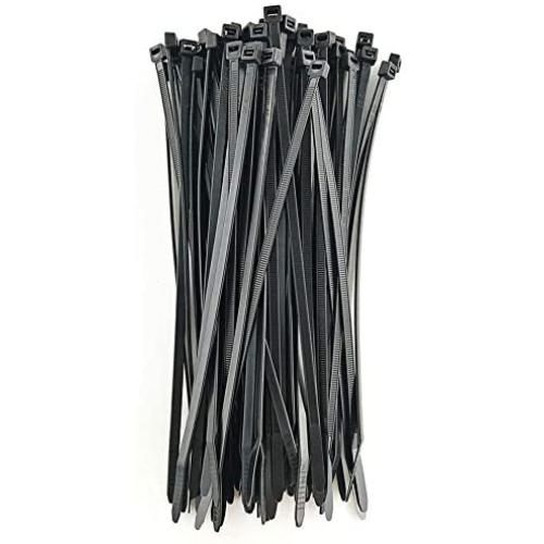 HS UV Protected Zip Ties 12 Inch (100 Pack) Self Locking Plastic Ties 12 Inch Black Nylon Cable Ties 50 LBS,Outdoor Indoor Purpose