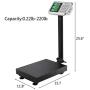 TUFFIOM 220lb Weight Electronic Platform Scale,Digital Floor Heavy Duty Folding Scales,Stainless Steel High-Definition LCD Display, Perfect for Postal Luggage Shipping Mailing Package Price Computing