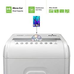 Aurora AU1480MA Professional Grade 14-Sheet Micro-Cut Paper and CD/Credit Card Shredder/ 30 Minutes Continuous Run Time, White/Gray