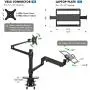 viozon Monitor and Laptop Mount, 2-in-1 Adjustable Dual Monitor Arm Desk Stand, Single Gas Spring Arm with Laptop Tray for 12-17'' Laptop. Single Arm Stand/Holder for 17-32'' Computer Monitor(3L-Pro-b)