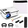 Mini Projector, SHIMOR C9 Portable Movie Projector with 100Inch Projector Screen, 1080P Supported Compatible with TV Stick, Video Games, HDMI,USB,TF,VGA,AUX,AV