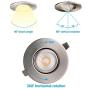 TORCHSTAR Gimbal Recessed Lighting Kit, 3 Inch Air Tight IC Rated Housing, Satin Nickel Trim, LED Dimmable GU10 Bulb, ETL Listed, 2700K Soft White, Adjustable Downlight, Pack of 6