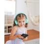 AILIHEN I35 Kid Headphones with Microphone Volume Limited 85dB Children Girls Boys Teen Lightweight Foldable Wired Headset for School Online Course Chromebook Cellphones Tablets (Green Purple)