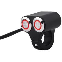 7/8inch 22mm Handlebar Light Switch Motorcycle, Universal Motorbike Handlebar On/Off Grip Switches Brake Fog Headlight Handle Self-Return/Manual-Return Switch(D: Self-Return Type)