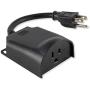 GE Enbrighten Z-Wave Plus Smart Outdoor Switch, 1-Outlet Plug-In (2nd Gen.), Weather-Resistant, Works with Alexa, Google Assistant, for Landscape & Seasonal Lighting, ZWave Hub Required, 14298,Black