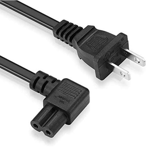 [UL Listed] 12FT Power Cord Cable Compatible Samsung TCL Roku LG Sharp Toshiba Insignia Sony LED LCD TV, Canon PIXMA, HP Envy/OfficeJet Printer Right Angle Replacement