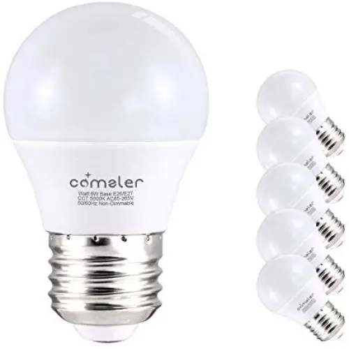 Comzler 6W A15 LED Bulb Daylight 60 Watt Equivalent, E26 Medium Screw Base Small Light Bulb Cool White 5000K, Home Lighting Decorative Ceiling Fan Light Bulbs Non-Dimmable(Pack of 6)