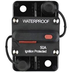 Cllena 50 Amp Circuit Breaker with Manual Reset 12V - 48V DC for Car Rv Marine Truck Motorhome Automotive Stereo Audio System Trolling Motor Winch