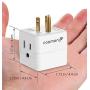 3 Outlet Wall Adapter Tap (3 Pack), Fosmon 3-Prong Portable Travel Mini Plug Grounded Indoor AC Outlet, ETL Listed - White
