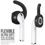 EarBuddyz 2.0 Ear Hooks and Covers Accessories Compatible with Apple AirPods 1 & 2 or EarPods Headphones/Earphones/Earbuds (3 Pairs) (Black)