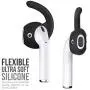 EarBuddyz 2.0 Ear Hooks and Covers Accessories Compatible with Apple AirPods 1 & 2 or EarPods Headphones/Earphones/Earbuds (3 Pairs) (Black)