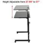 DOEWORKS Side Table, Adjustable Laptop Stand Portable Cart Tray Side Table, Black Studying Desk