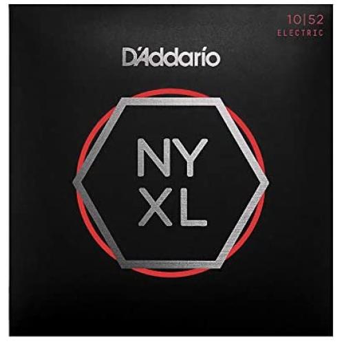 D’Addario NYXL1052 Nickel Plated Electric Guitar Strings,Light Top/Heavy Bottom,10-52 – High Carbon Steel Alloy for Unprecedented Strength – Ideal Combination of Playability and Electric Tone