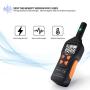 EMF Meter, Electromagnetic Field Radiation Detector 5HZ—3500MHz with 3 Levels Sound-Light Alarm, Digital LCD for Testing Ghost, Magnetic Field, Electric Field Radiation and Ambient Temperature - MET01