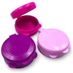 3 Pack - Open Lid Round Pill Box Organizer Pocket Small case Holder,Daily containers. Medicine Holder, Ideal for Medication, Vitamin, Supplement, Perfect Travel