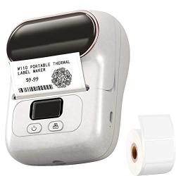 M110 Label Maker - Portable Bluetooth Barcode Printer, Mini Wireless Thermal Label Maker Machine for Clothing, Jewelry, Retail, Note, for iOS & Android, with 1.57''x1.18'' Label (40x30mm,1-Pack)